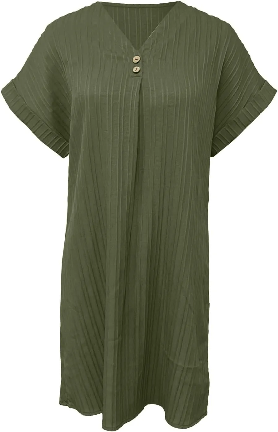 Womens Summer Shirt Dress Short Sleeve Solid Shift Dress Casual Loose Flowy Beach Vacation Sundress with Pockets