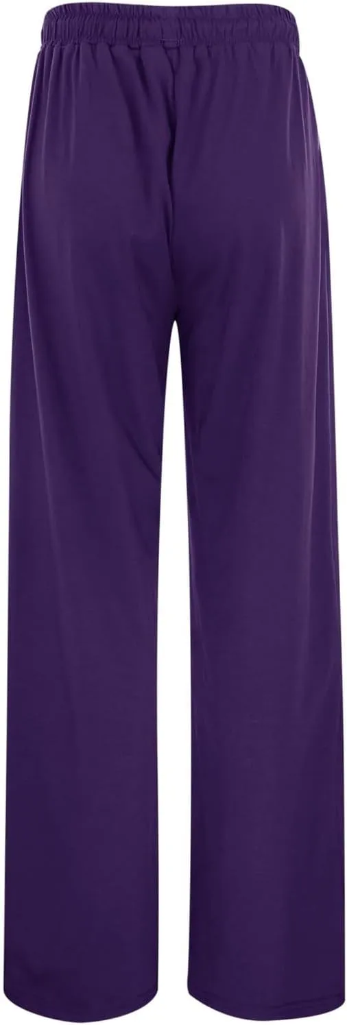 Women's Wide Leg Sweatpants Casual Solid High Waisted Straight Leg Pants Workout Lounge Joggers Outfits with Pockets