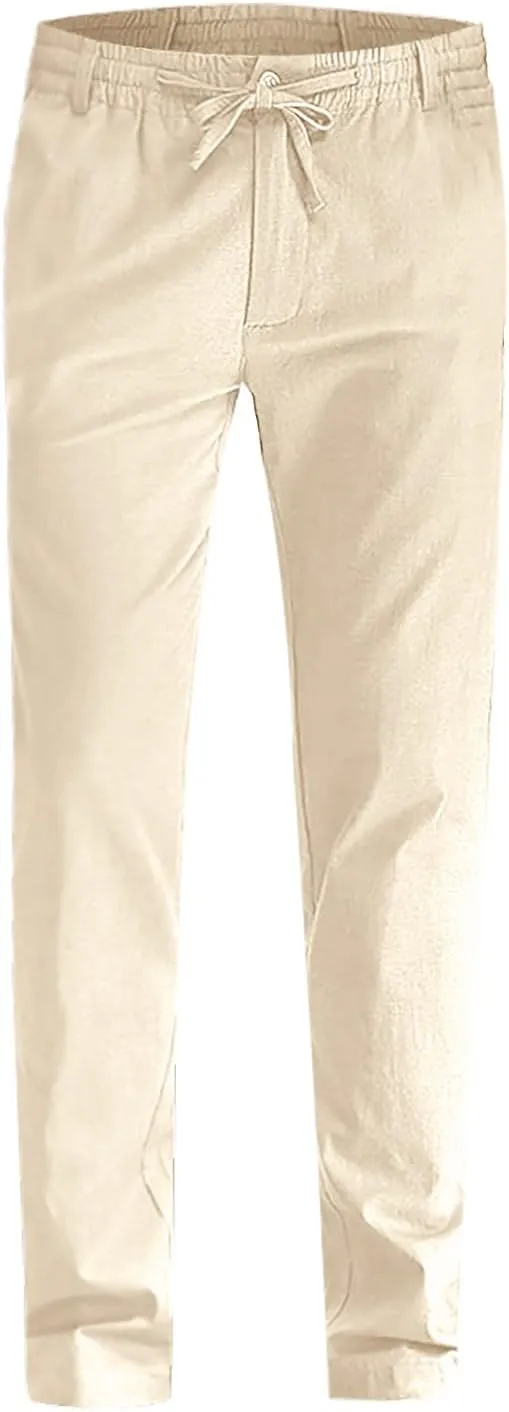 Ymosrh Mens Sweatpants Casual Pants Loose Large Elastic Waist Cotton Versatile Solid Color Sweatpants Jogger Sweats