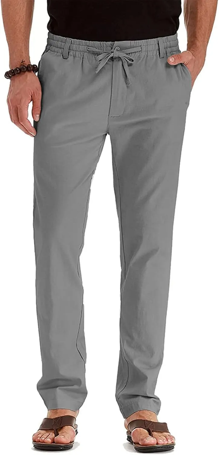 Ymosrh Mens Sweatpants Casual Pants Loose Large Elastic Waist Cotton Versatile Solid Color Sweatpants Jogger Sweats