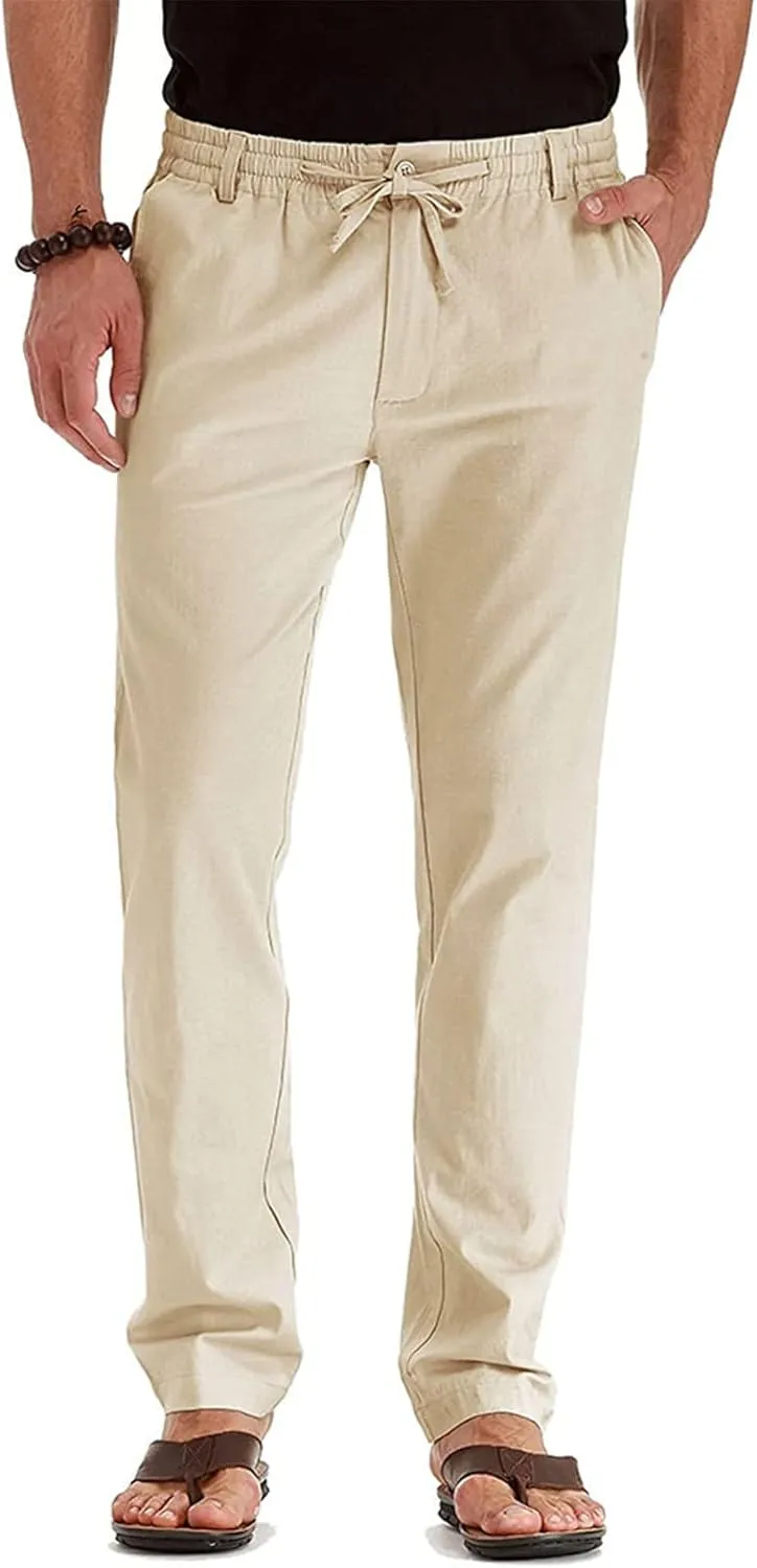 Ymosrh Mens Sweatpants Casual Pants Loose Large Elastic Waist Cotton Versatile Solid Color Sweatpants Jogger Sweats