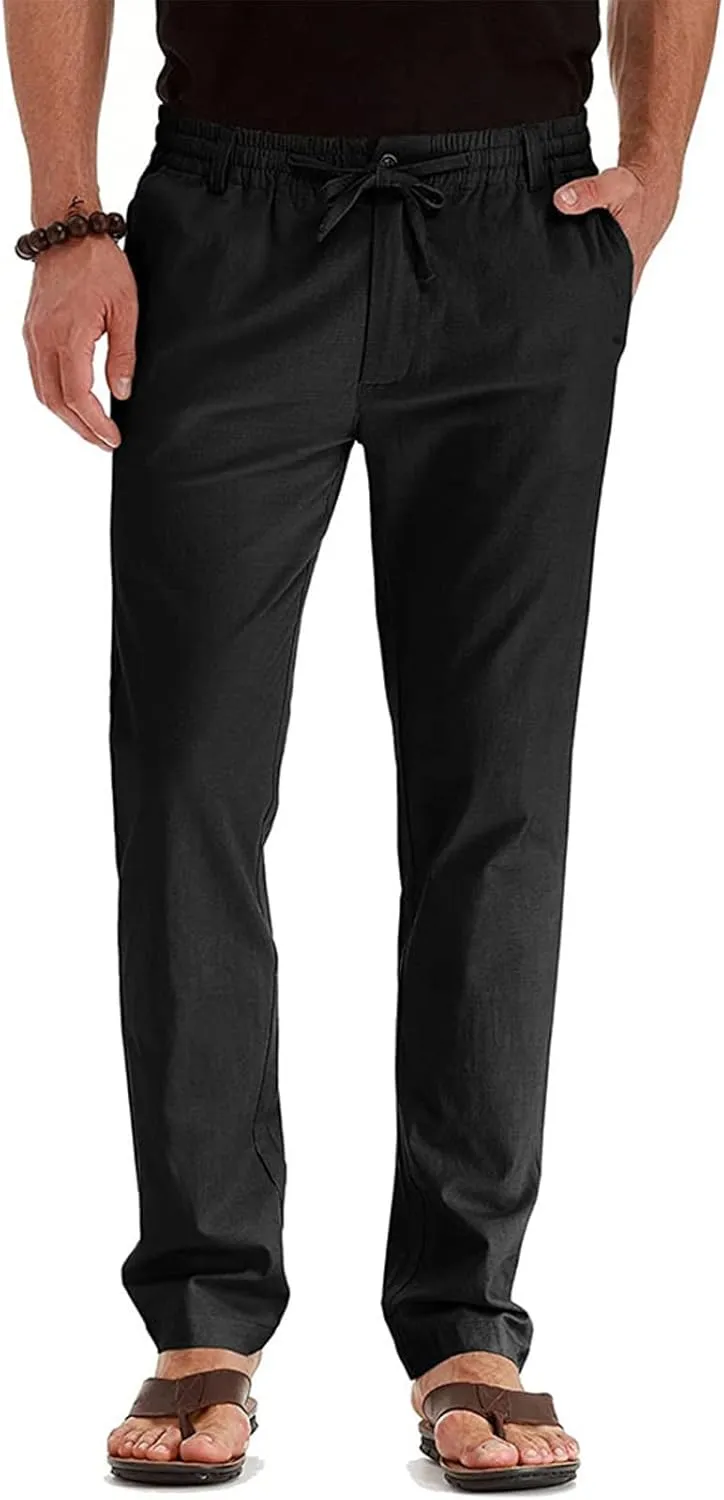 Ymosrh Mens Sweatpants Casual Pants Loose Large Elastic Waist Cotton Versatile Solid Color Sweatpants Jogger Sweats