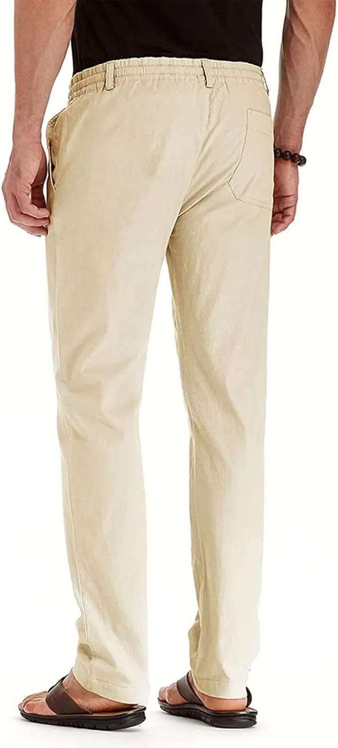 Ymosrh Mens Sweatpants Casual Pants Loose Large Elastic Waist Cotton Versatile Solid Color Sweatpants Jogger Sweats