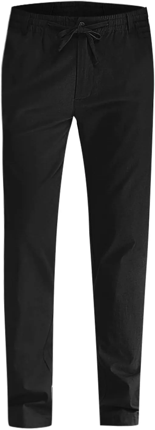 Ymosrh Mens Sweatpants Casual Pants Loose Large Elastic Waist Cotton Versatile Solid Color Sweatpants Jogger Sweats