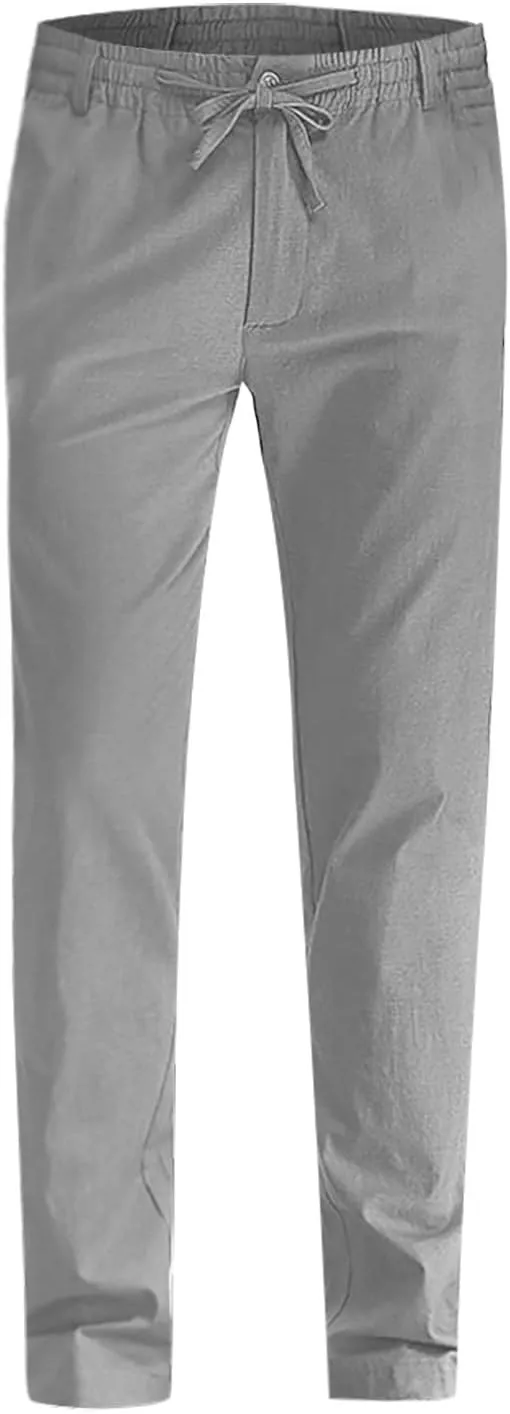 Ymosrh Mens Sweatpants Casual Pants Loose Large Elastic Waist Cotton Versatile Solid Color Sweatpants Jogger Sweats