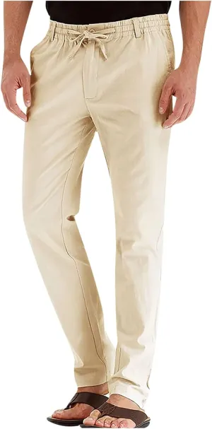 Ymosrh Mens Sweatpants Casual Pants Loose Large Elastic Waist Cotton Versatile Solid Color Sweatpants Jogger Sweats